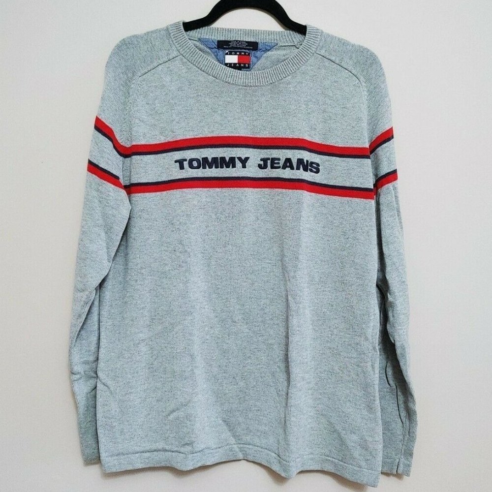 Vintage Tommy Hilfiger Sweater Men’s Large Cotton Crew Neck Long Sleeve